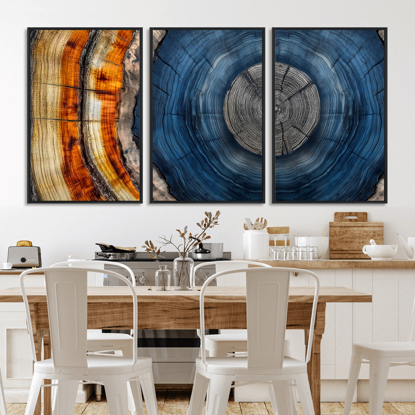 Abstract Tree Rings Wall Art Canvas Print – Modern Wood