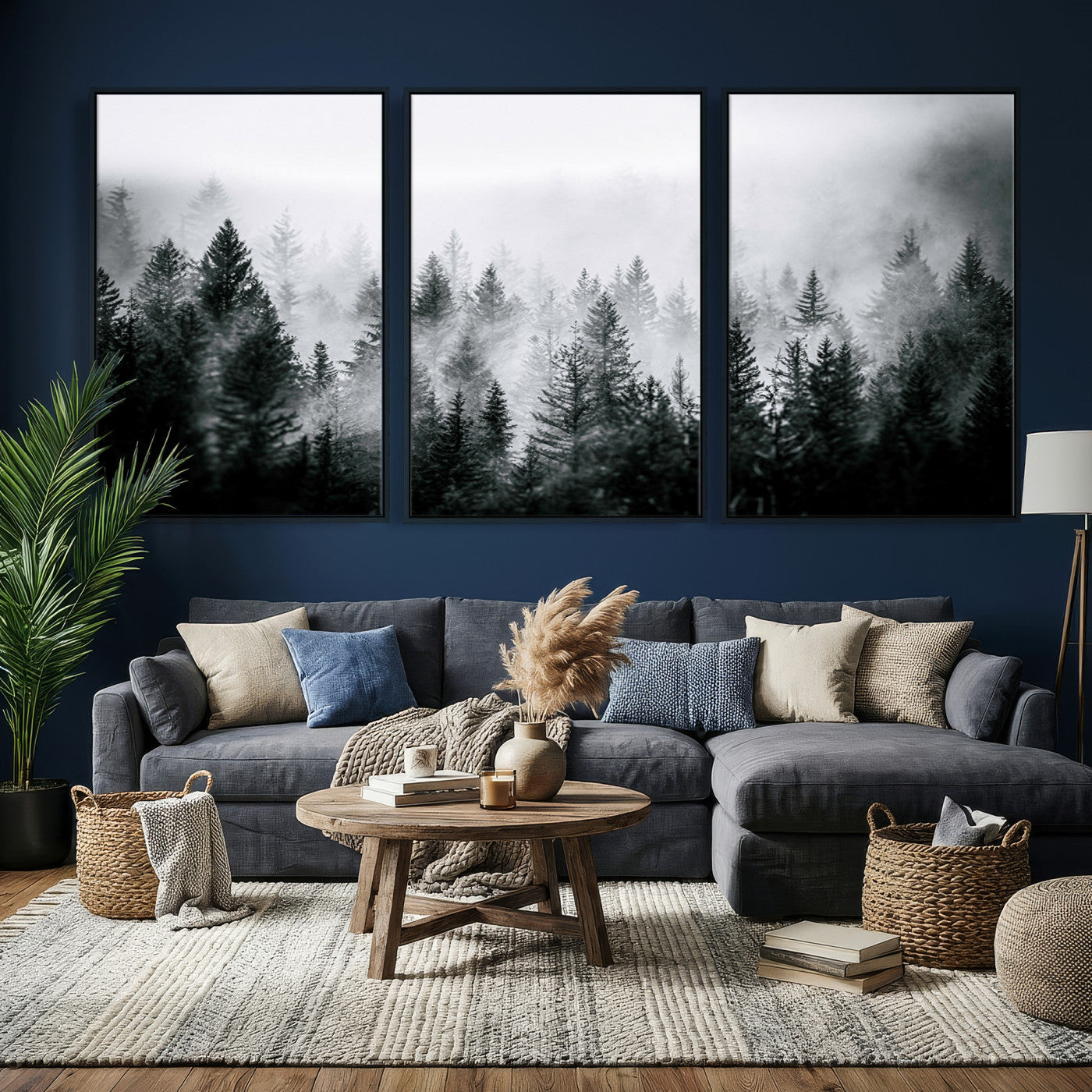 Foggy Forest Wall Art Canvas Print – Mountain Woodland