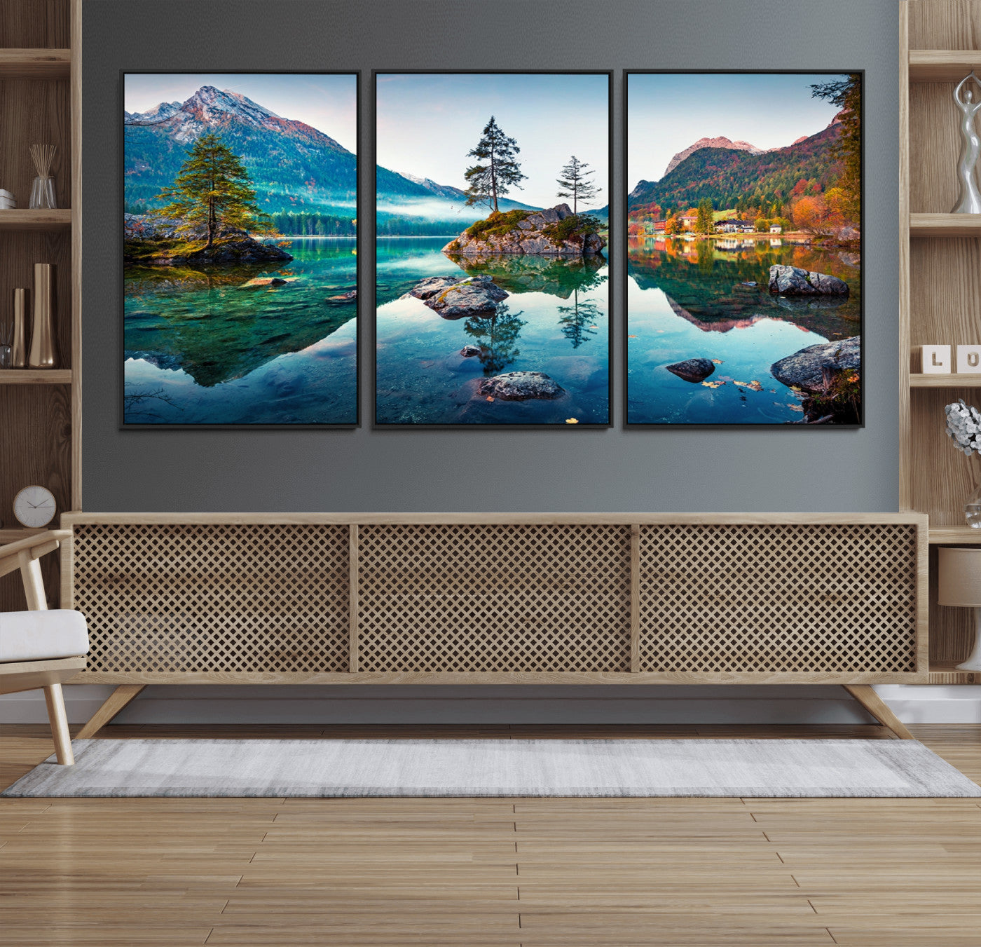 Crystal Clear Lake Wall Art | Mountains Wall Art Canvas | 3