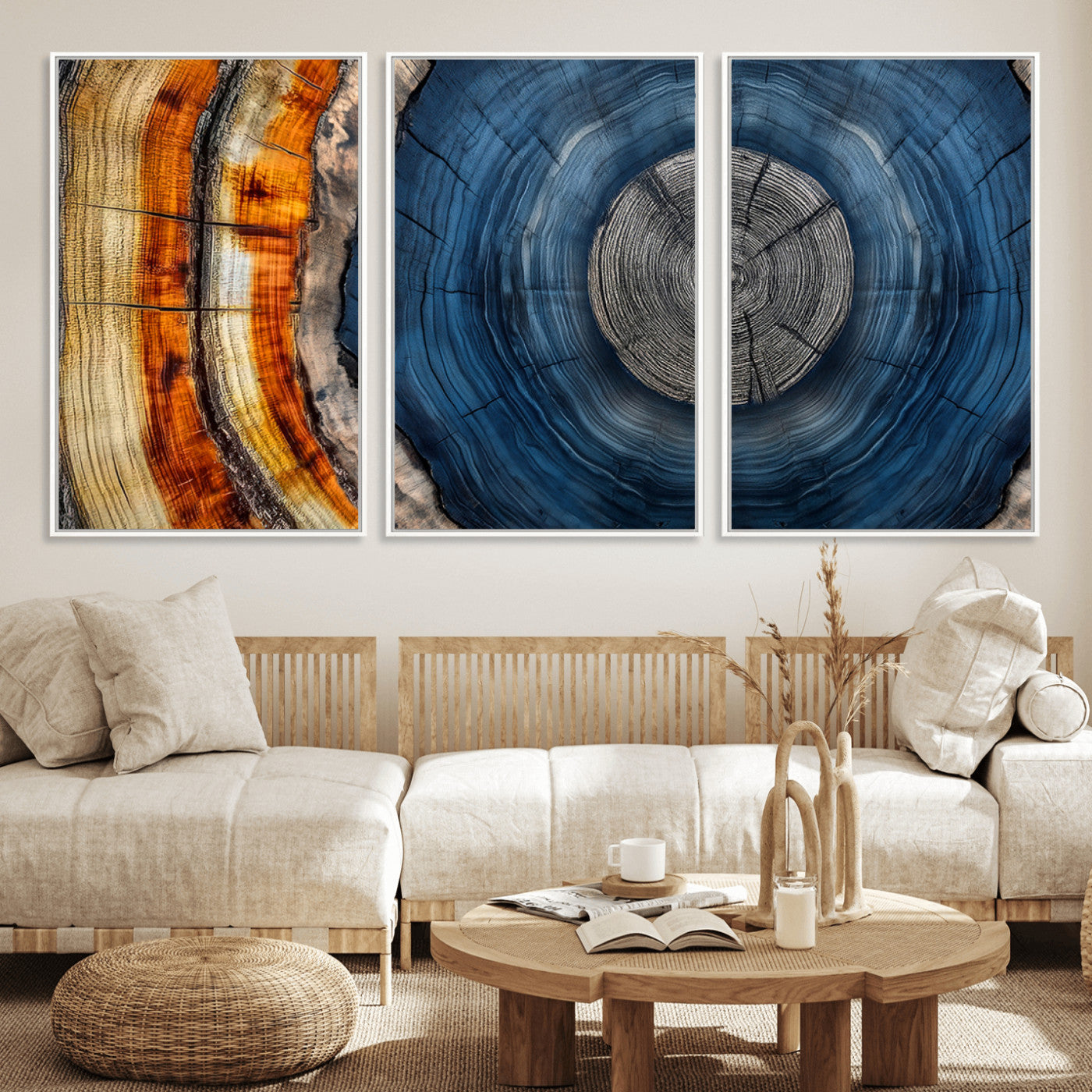 Abstract Tree Rings Wall Art Canvas Print – Modern Wood