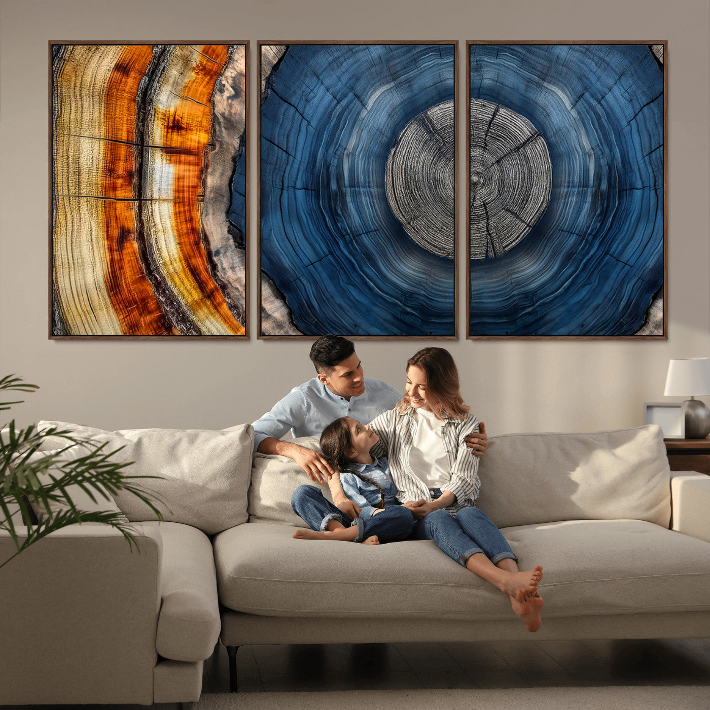 Abstract Tree Rings Wall Art Canvas Print – Modern Wood