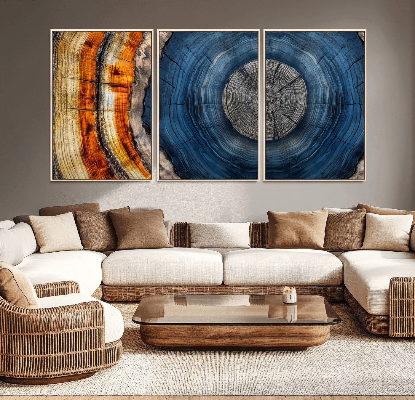 Abstract Tree Rings Wall Art Canvas Print – Modern Wood