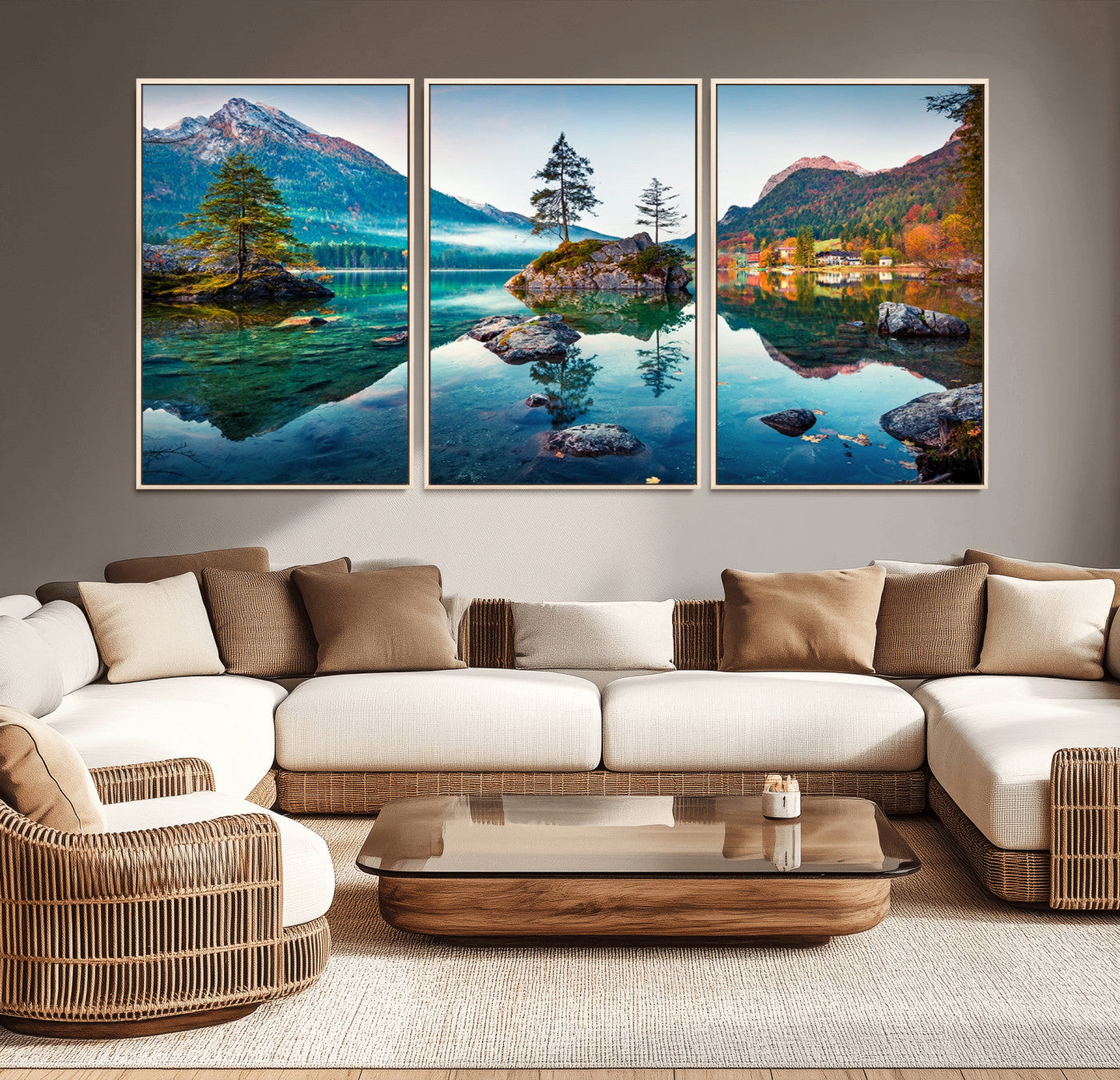 Crystal Clear Lake Wall Art | Mountains Wall Art Canvas | 3