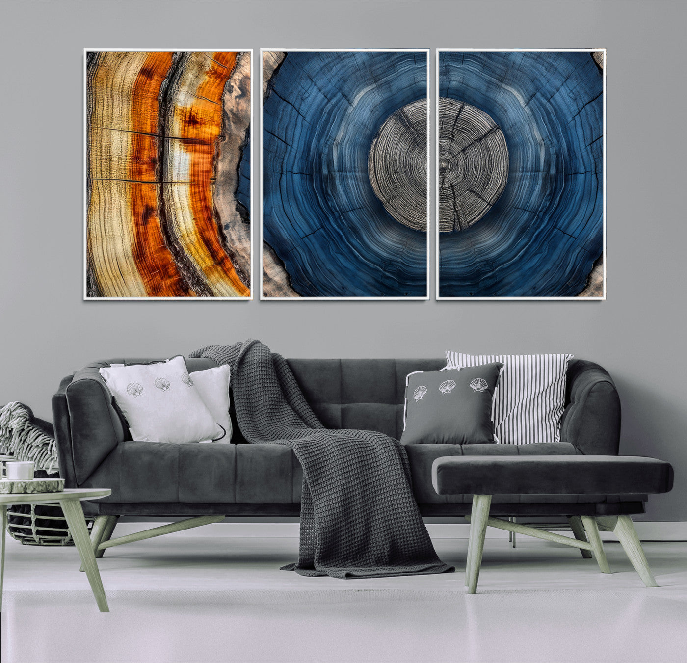 Abstract Tree Rings Wall Art Canvas Print – Modern Wood