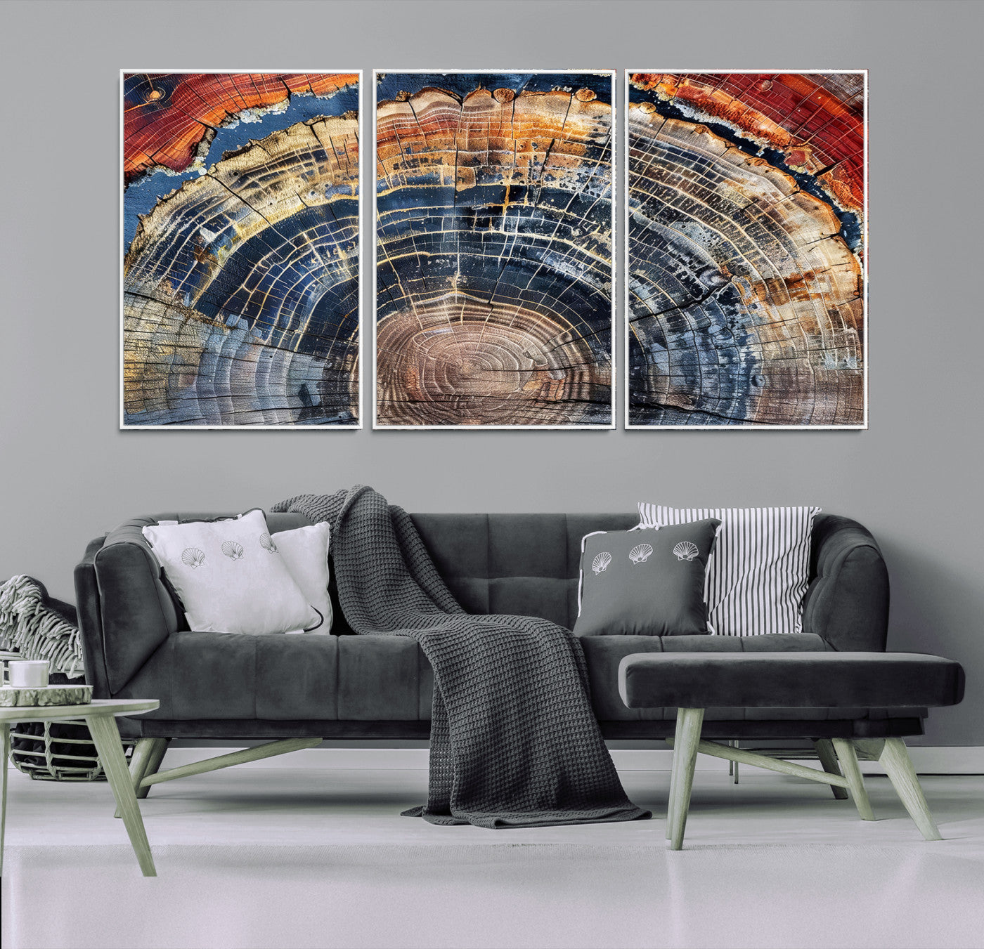 Tree Rings Wall Art Canvas Print – Framed Wood Art Picture