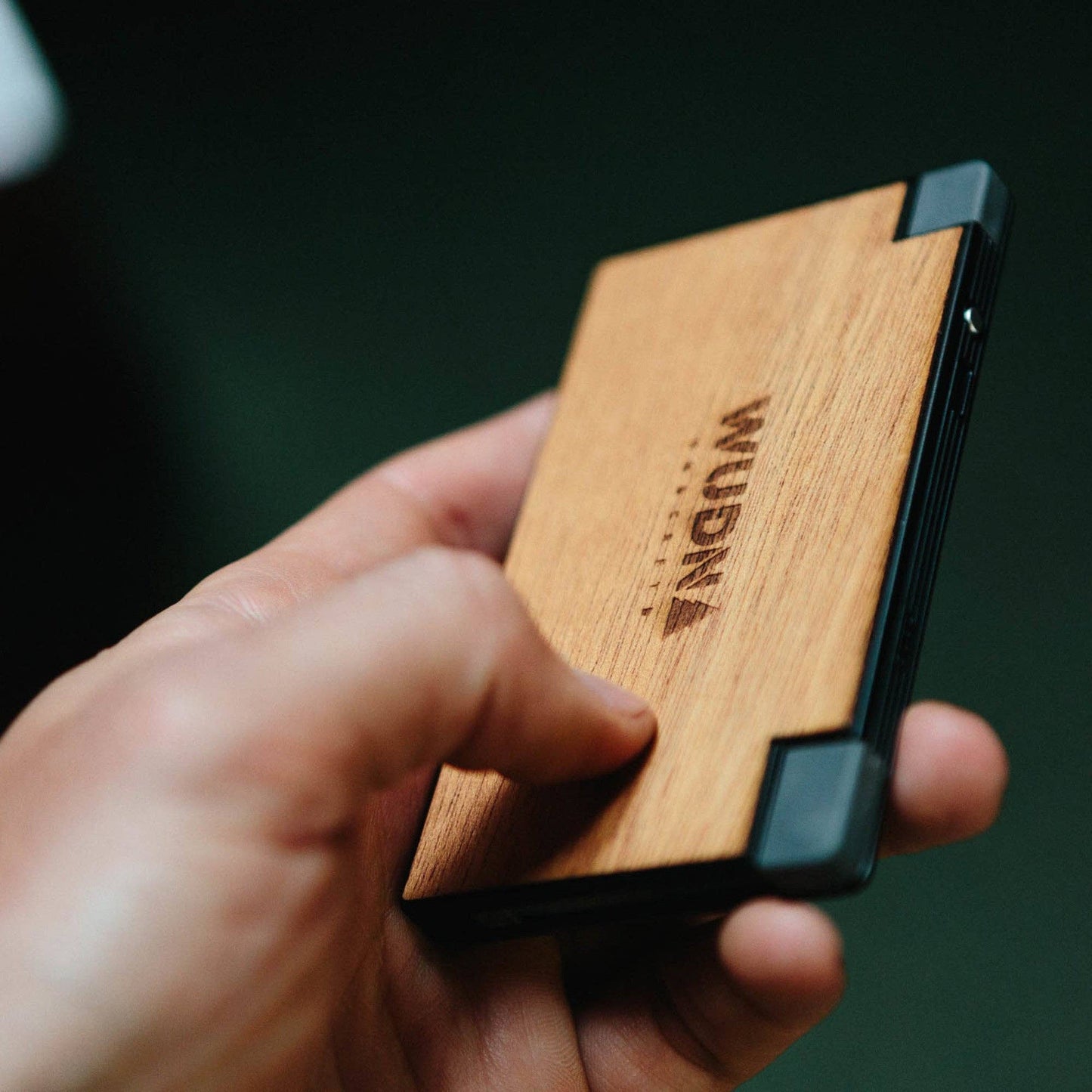 Slim Dual Wooden Power Bank – Ultra-Slim Portable Charger with Dual USB Output