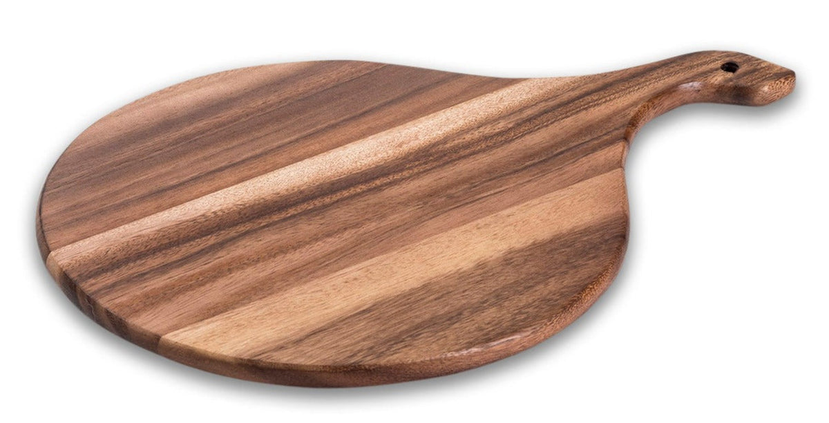 Acacia Wood Cutting/ Charcuterie Board - Medium Round, charcuterie serving board for entertaining, cheese boards and hostess gifts from Cedar & Spice Gifts