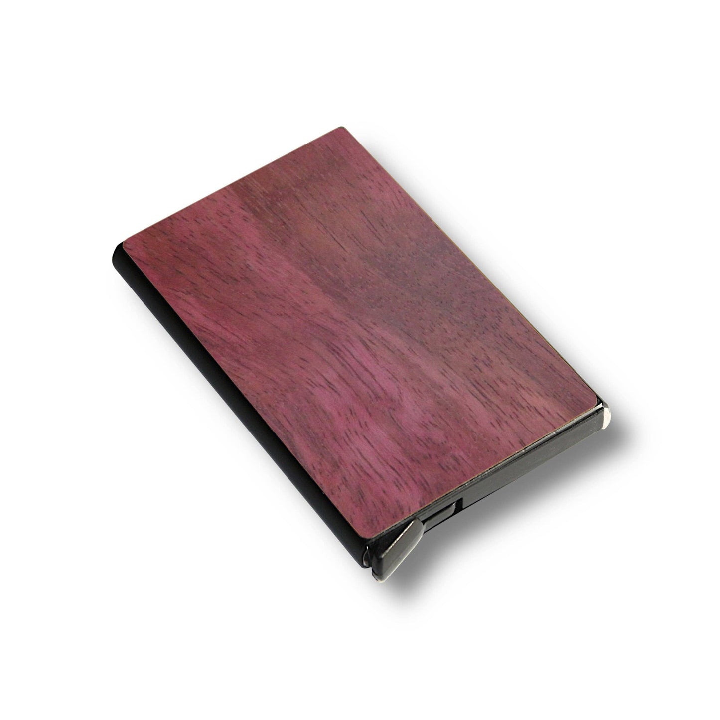 Slim Wooden RFID Blocking Wallet – Minimalist Aluminum Card Holder with Fast Access Switch