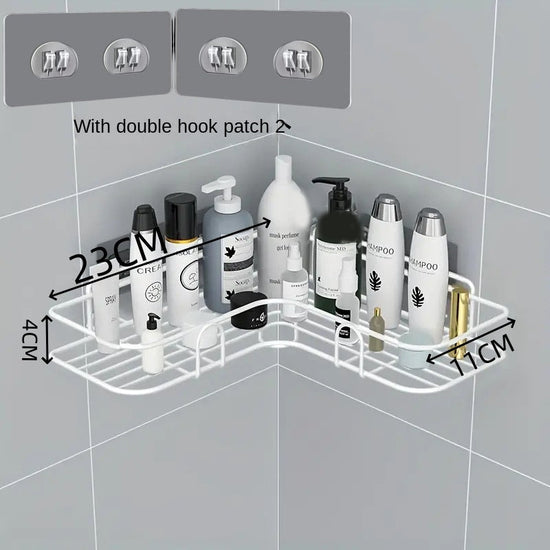 Bathroom Storage Rack Toilet Washroom Wall-Mounted Hole-Free Multi-Functional Iron Mesh Long Strip Organizer