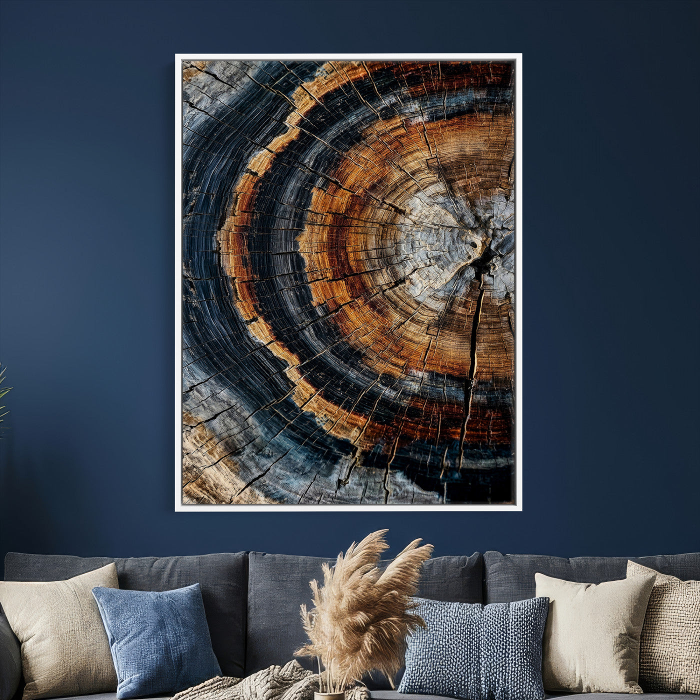 Abstract Wood Grain Canvas Print, Tree Ring Pattern Wall