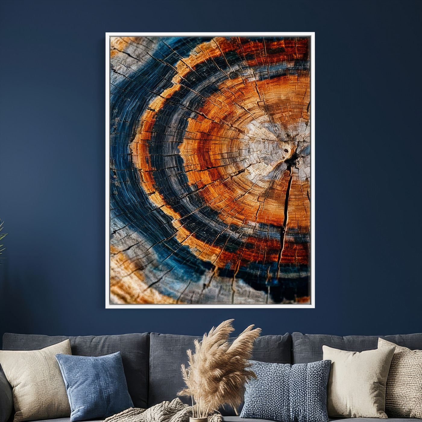 Abstract Wood Grain Canvas Print, Tree Ring Pattern Wall
