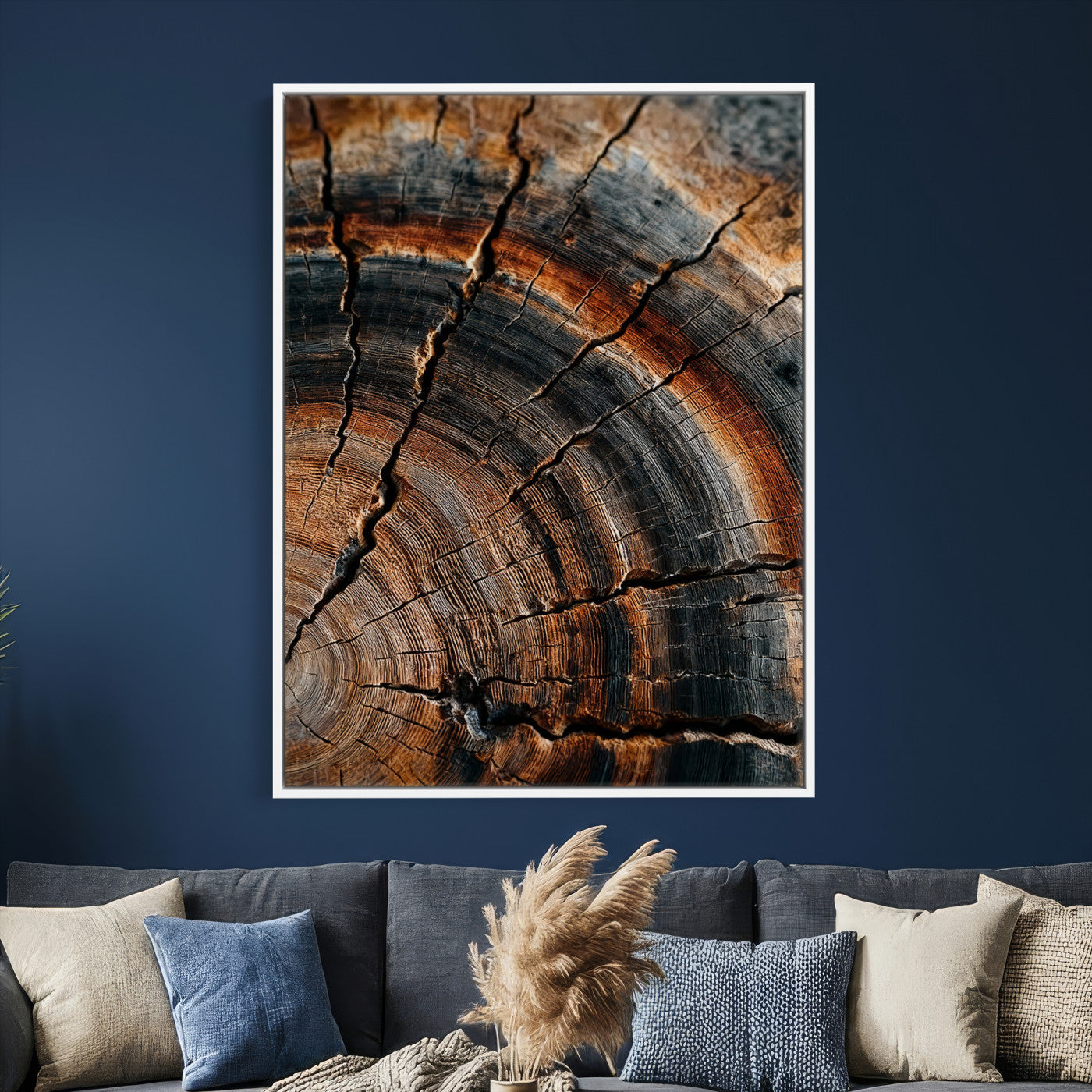 Abstract Tree Rings Wall Art Canvas Print Wood Grain Rings