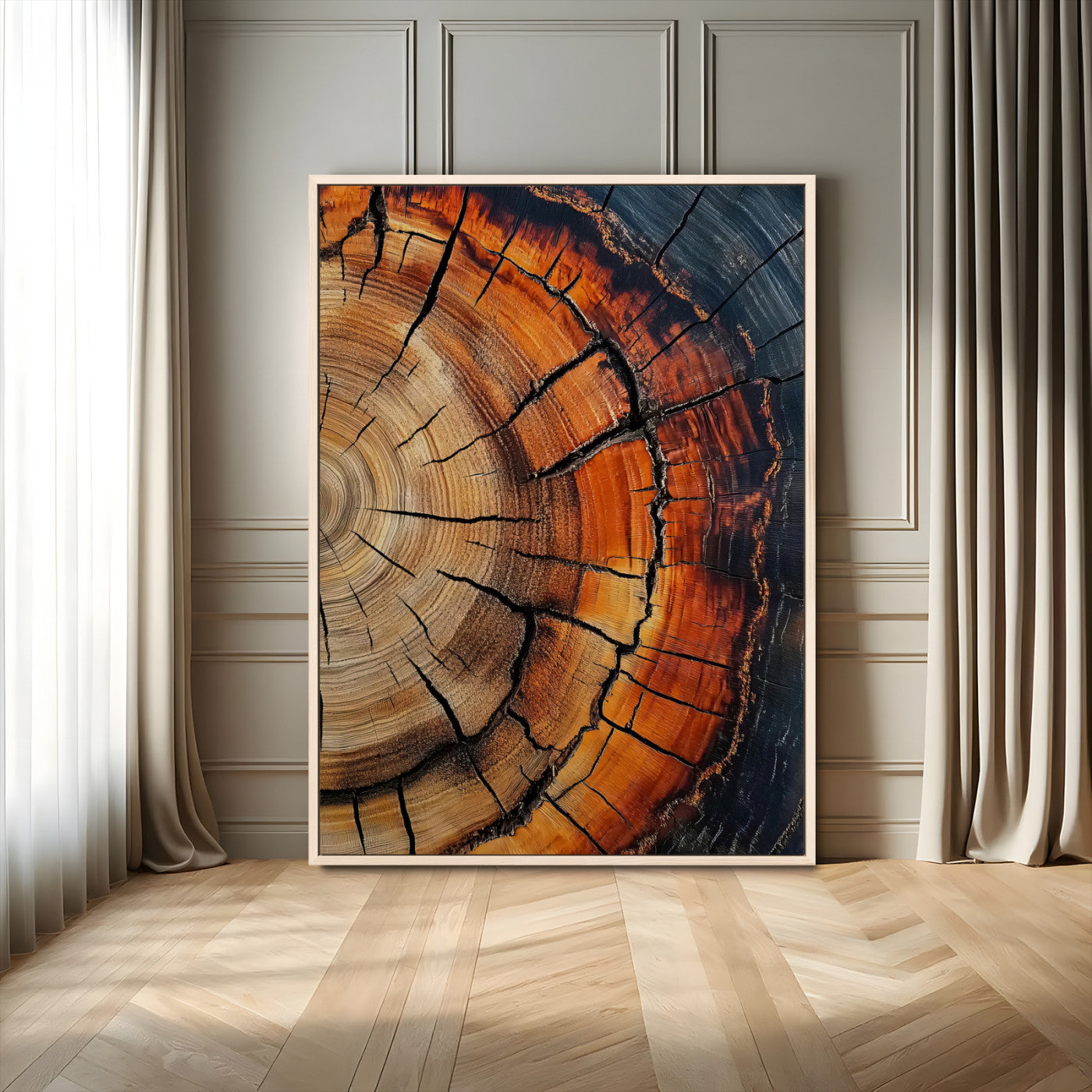 Rustic Wood Wall Art Canvas Print – Framed Nature Earthy