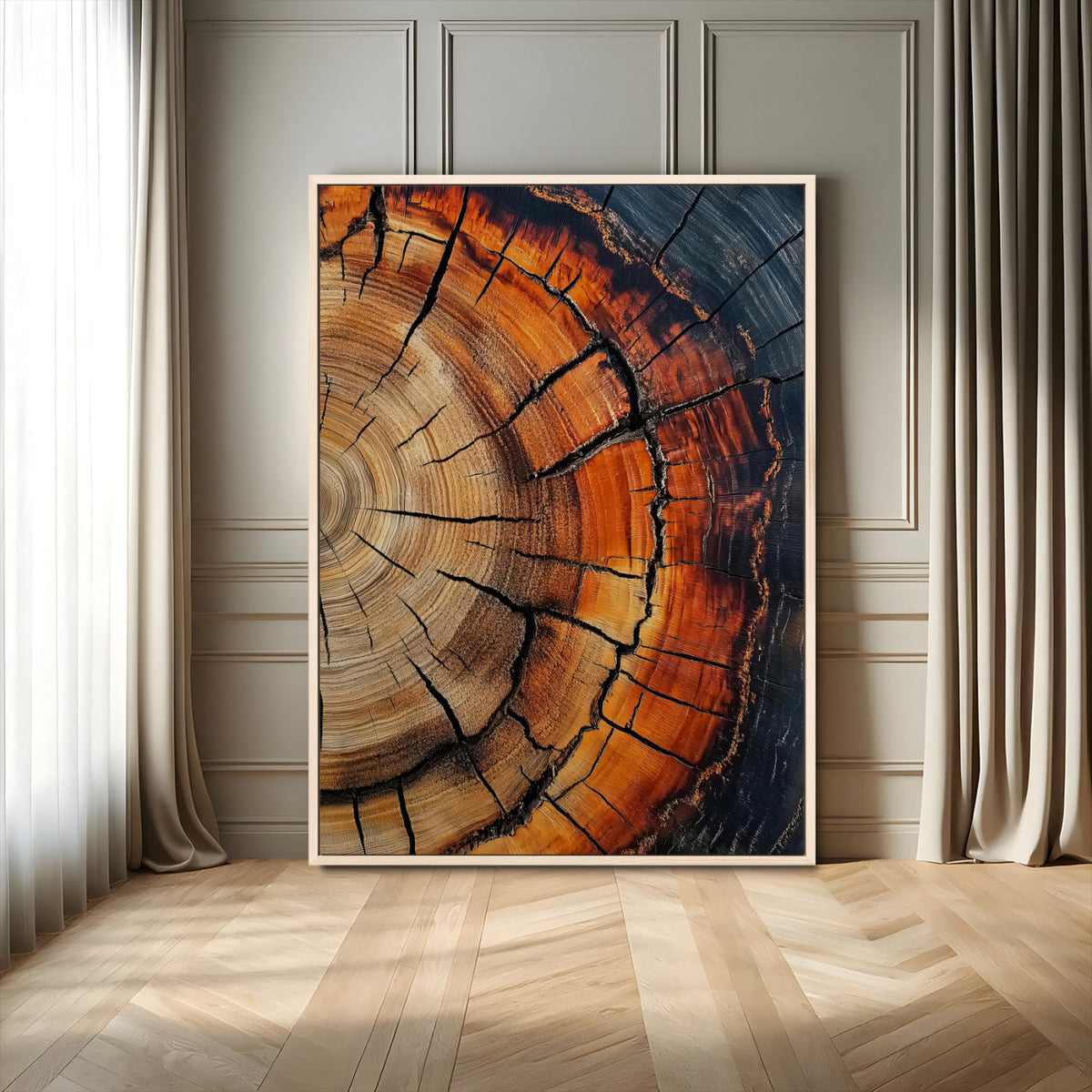 Rustic Wood Wall Art Canvas Print – Framed Nature Earthy