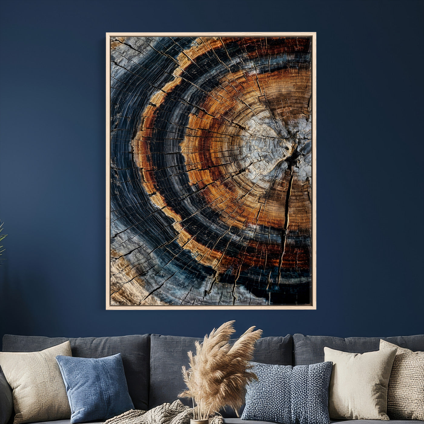 Abstract Wood Grain Canvas Print, Tree Ring Pattern Wall