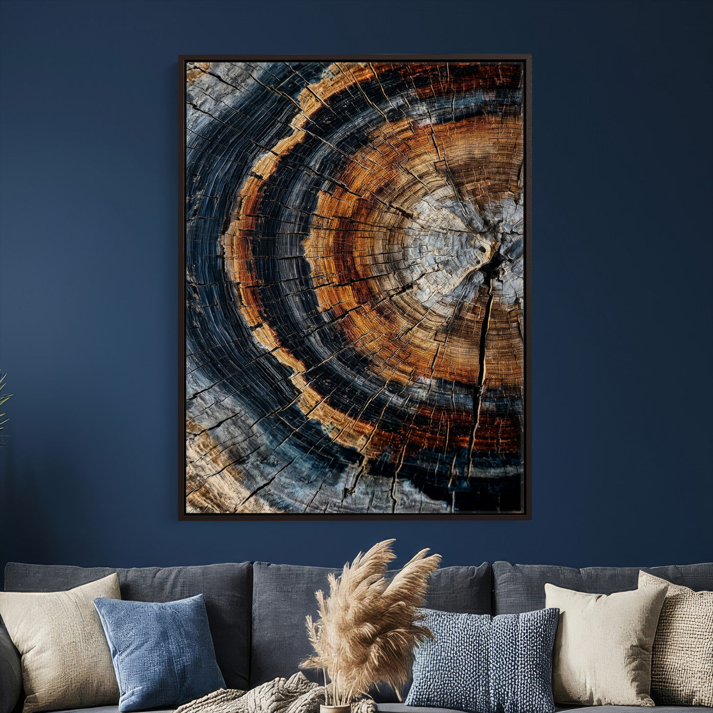 Abstract Wood Grain Canvas Print, Tree Ring Pattern Wall