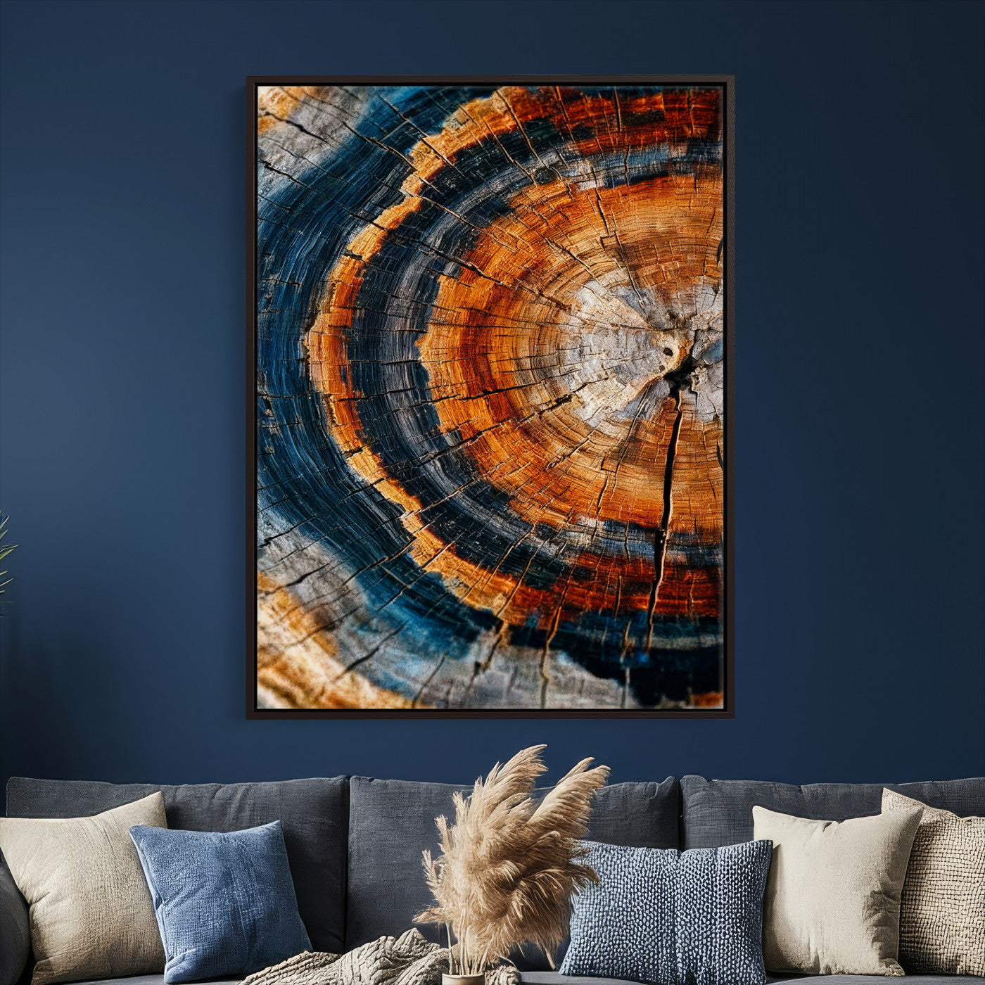 Abstract Wood Grain Canvas Print, Tree Ring Pattern Wall