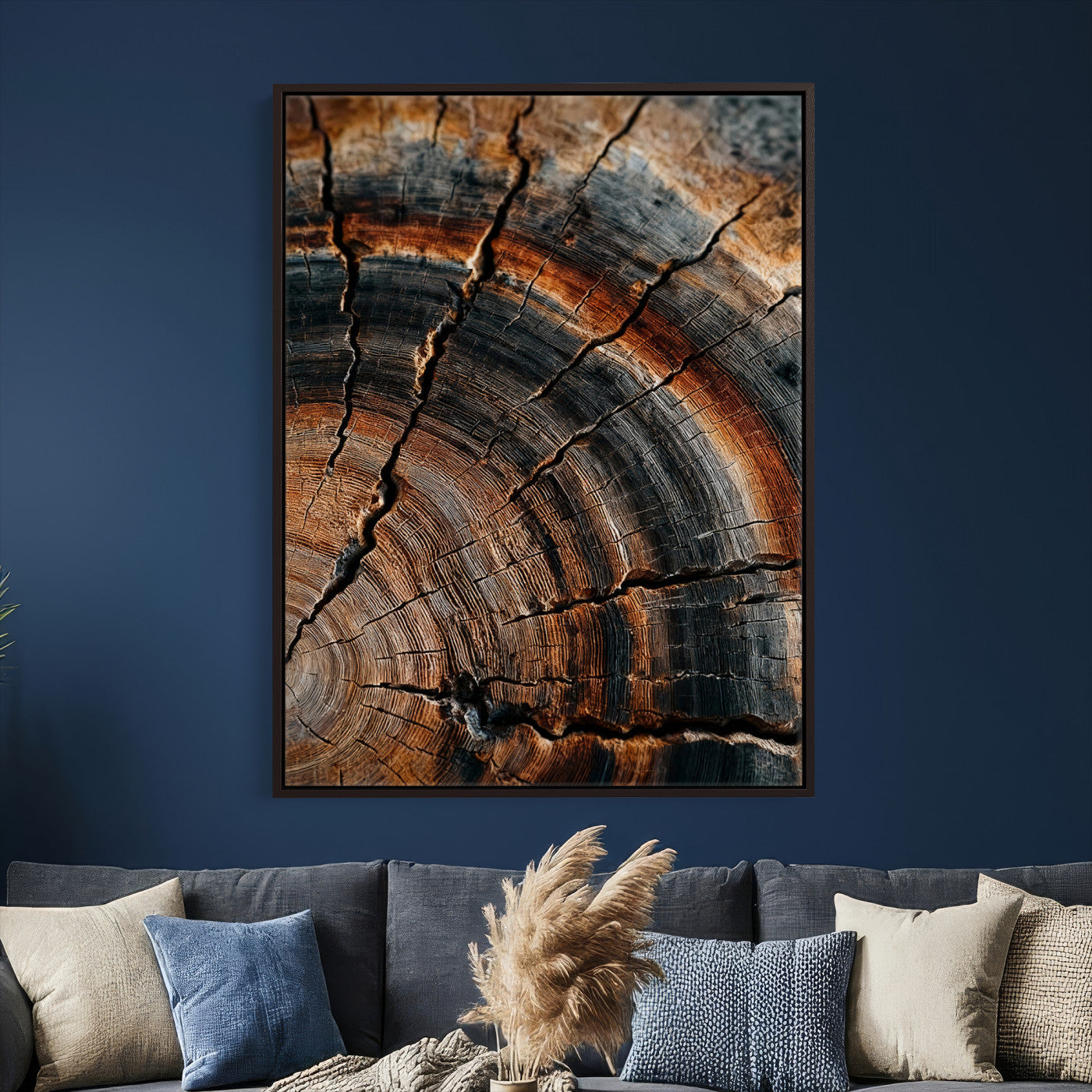 Abstract Tree Rings Wall Art Canvas Print Wood Grain Rings