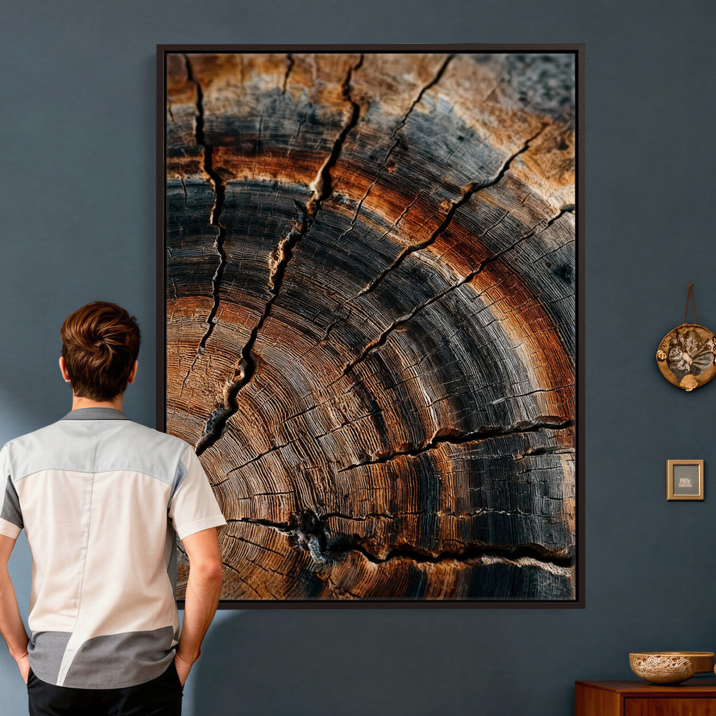 Abstract Tree Rings Wall Art Canvas Print Wood Grain Rings