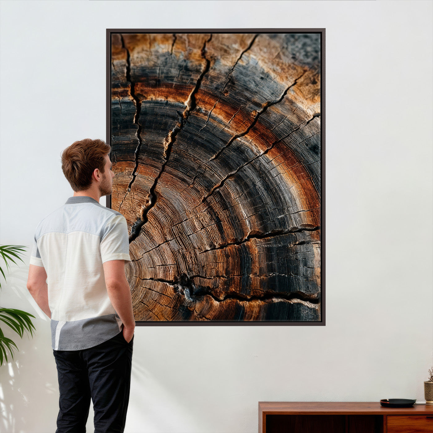 Abstract Tree Rings Wall Art Canvas Print Wood Grain Rings