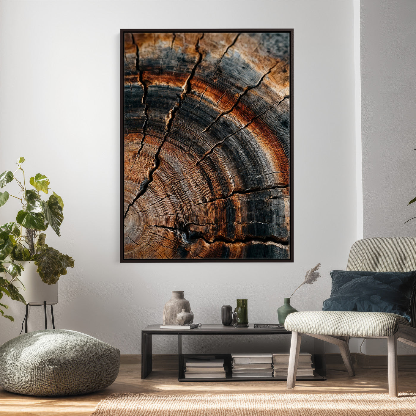 Abstract Tree Rings Wall Art Canvas Print Wood Grain Rings