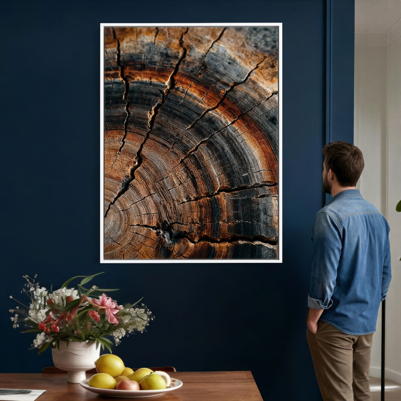 Abstract Tree Rings Wall Art Canvas Print Wood Grain Rings