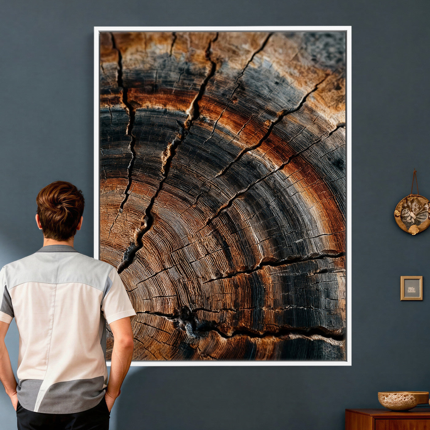 Abstract Tree Rings Wall Art Canvas Print Wood Grain Rings