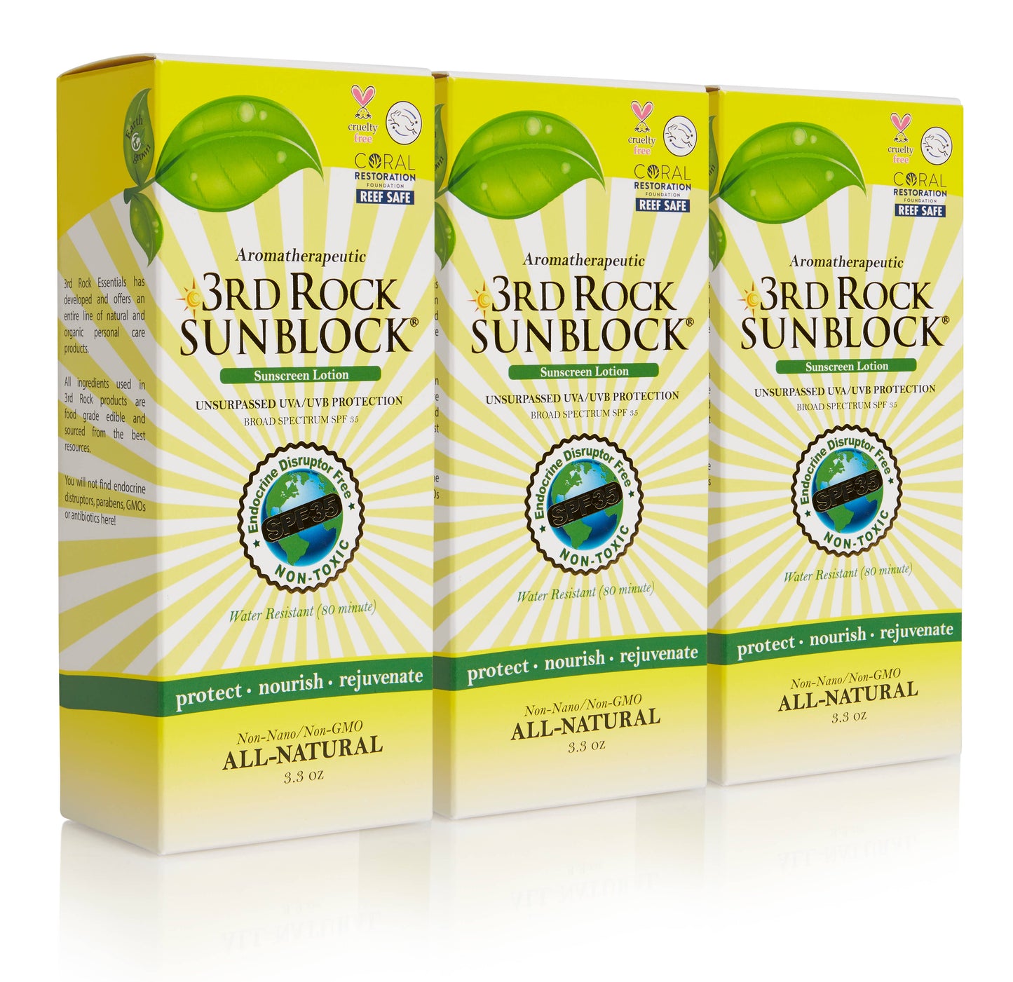 3rd Rock Sunblock SPF 35+ – Natural Zinc Sunscreen Lotion | Toxin-Free, Water-Resistant, Aromatherapeutic