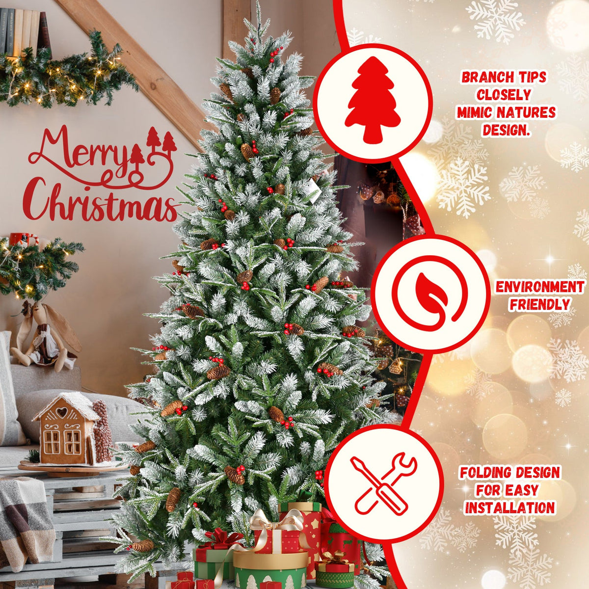 6FT Christmas Tree with 1593 Tips