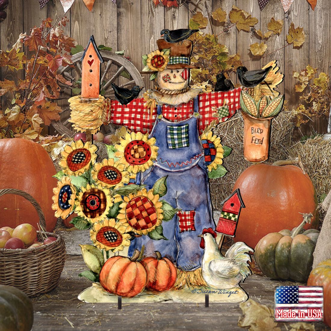 Bethany Scarecrow Halloween Outdoor Decor by Susan Winget - Thanksgiving Halloween Decor - 8471201F-SW
