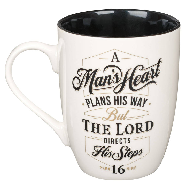 Mug Man's Heart Prov. 16:9 Black