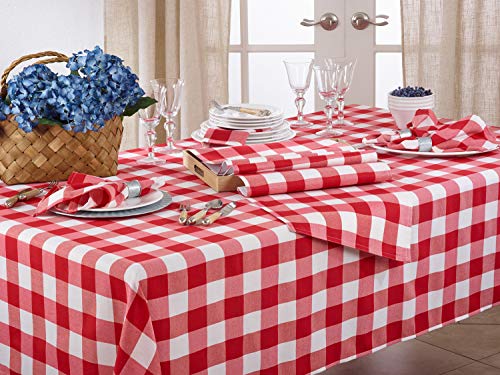 Buffalo Plaid Collection Classic Checked Cotton Blend Table Linens