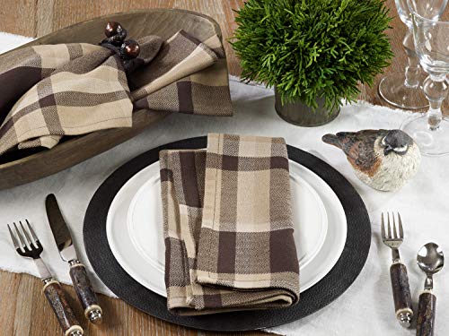 Classic Plaid Design 100% Cotton Placemats 14" W x 20" L, Set of 4 — decorative table accent for dining room styling distinctive decor choice