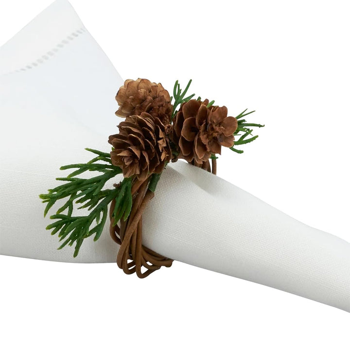 Woodland Pine Cone Decorative Napkin Rings, Set of 4 — decorative tabletop piece for home entertaining