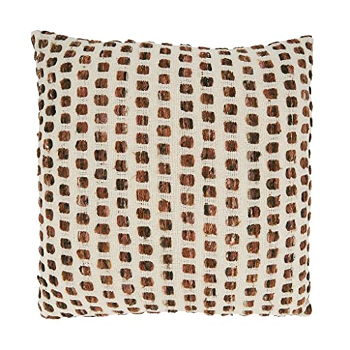 Woven Cotton Decorative Throw Pillow 16" W x 24" L - Brown Rectangular Cushion for Home, Couch, Living Room, Bedroom, Office and Holiday Décor