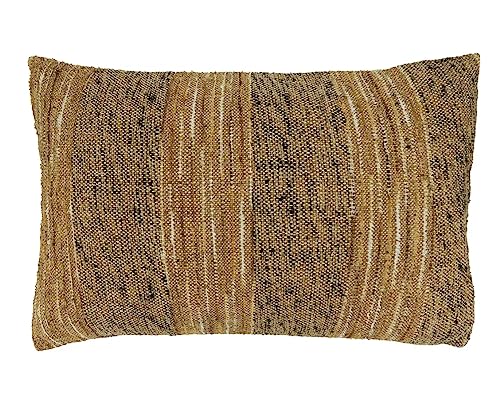 Stripe Design Cotton Decorative Throw Pillow - Brown Woven Square Cushion for Home, Couch, Living Room, Bedroom, Office Décor