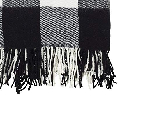 Classic Buffalo Check Fringe 50 x 60 Inch Throw — textured throw for couch chair bedroom and home decor online gift shop find