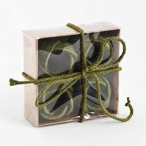 Fennco Styles Classic Braided Jute Burlap Napkin Rings - Set of 4