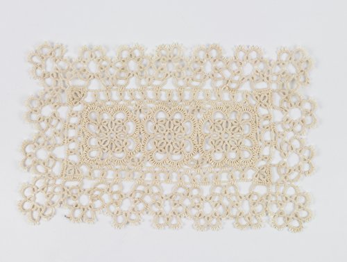 Handmade All-Over Tatted Lace Doilies, 10-inch Heart Shaped, White Color, Set of 4