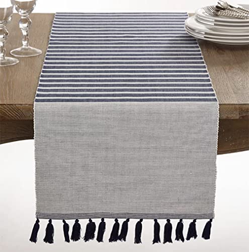 Bellaria Collection Ribbed Tassel Reversible Table Linen Tablecloth
