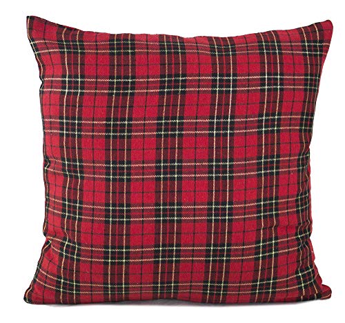 Holiday Tartan Plaid Dazzle Christmas Decorative Throw Pillow — decorative cushion for seasonal home styling interior decorating accent