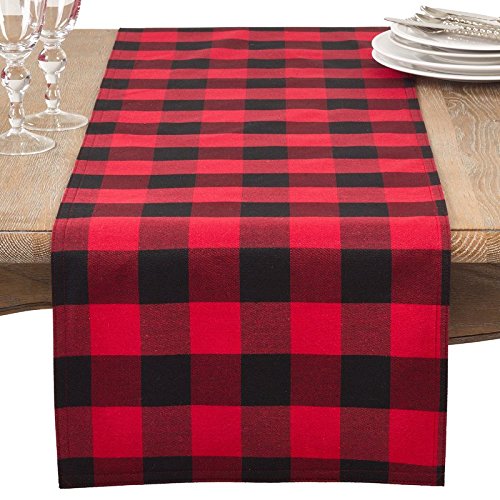 Buffalo Plaid Collection Classic Checked Cotton Blend Table Linens