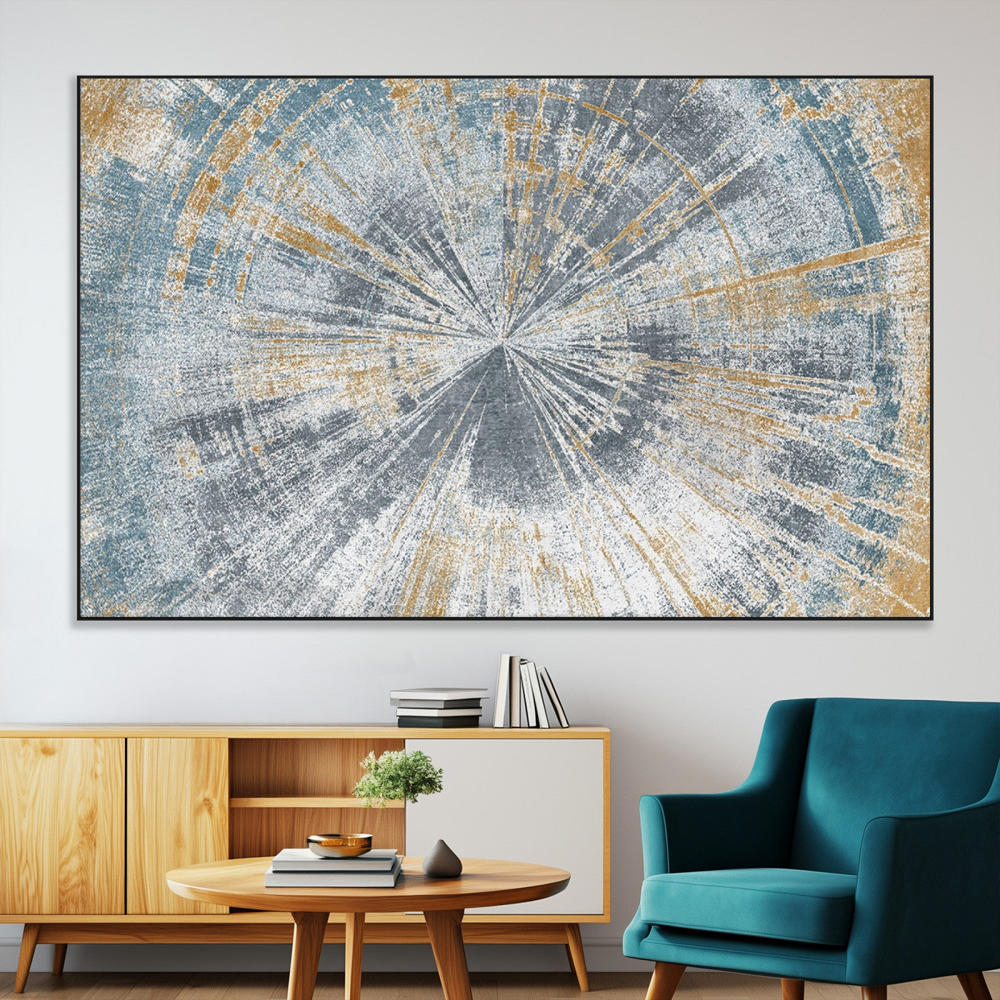 Radiant Abstract Wood Rings Canvas Art – Modern Triptych
