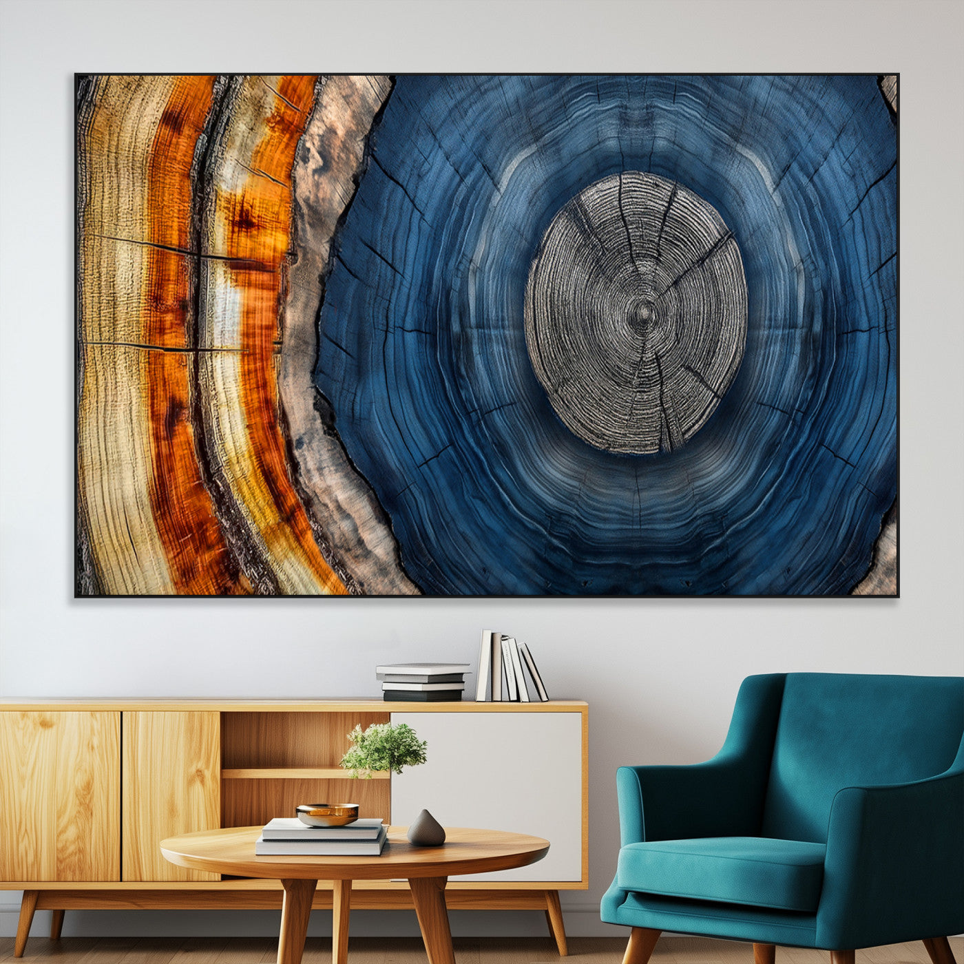 Abstract Tree Rings Wall Art Canvas Print – Modern Wood