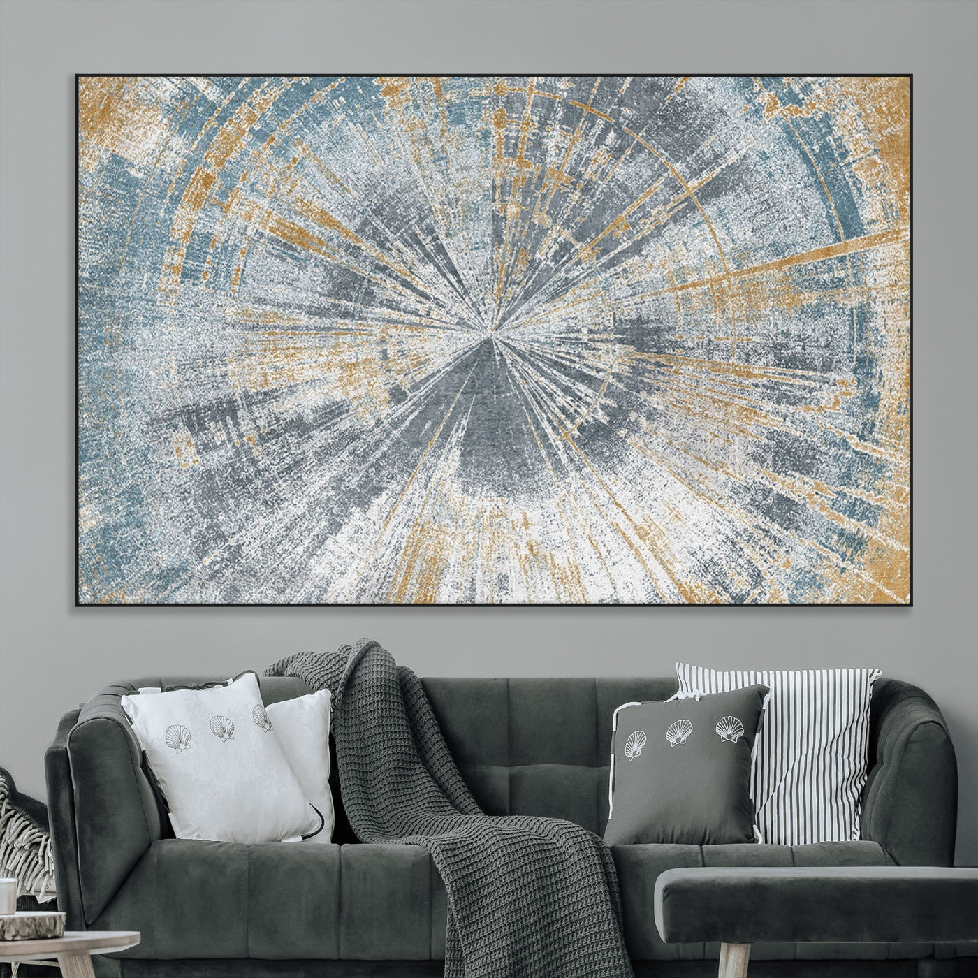 Radiant Abstract Wood Rings Canvas Art – Modern Triptych