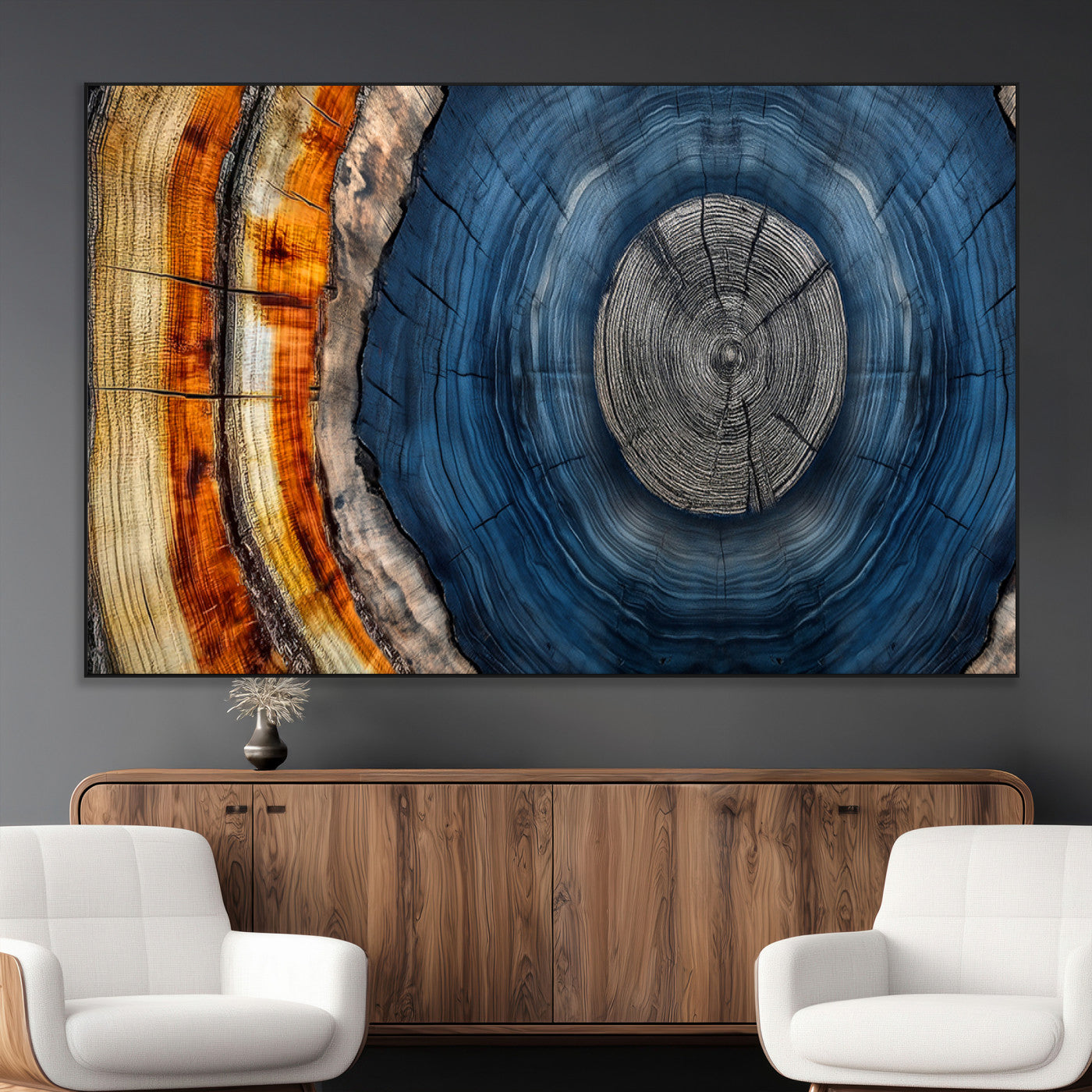 Abstract Tree Rings Wall Art Canvas Print – Modern Wood