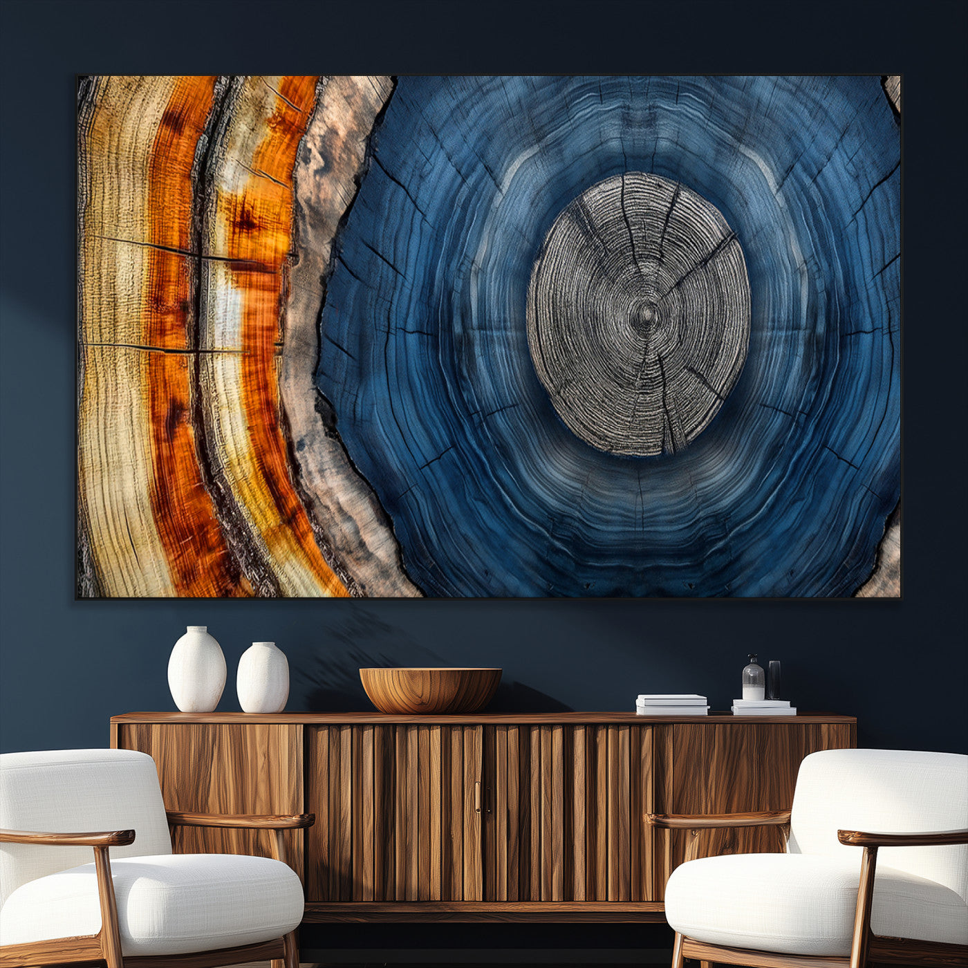 Abstract Tree Rings Wall Art Canvas Print – Modern Wood