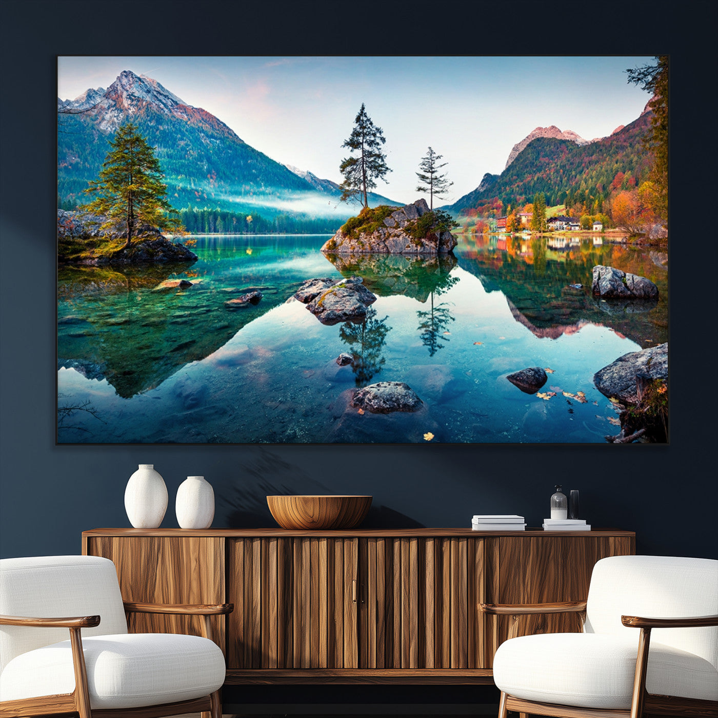 Crystal Clear Lake Wall Art | Mountains Wall Art Canvas | 3