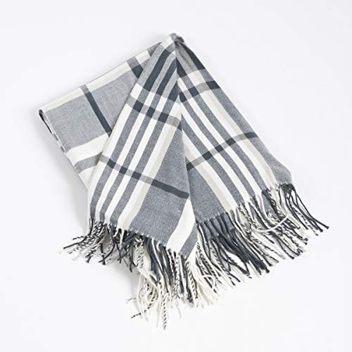 Tasseled Plaid Design Throw Blanket 50 x 60 Inch — decorative blanket for cozy living room styling online gift shop find