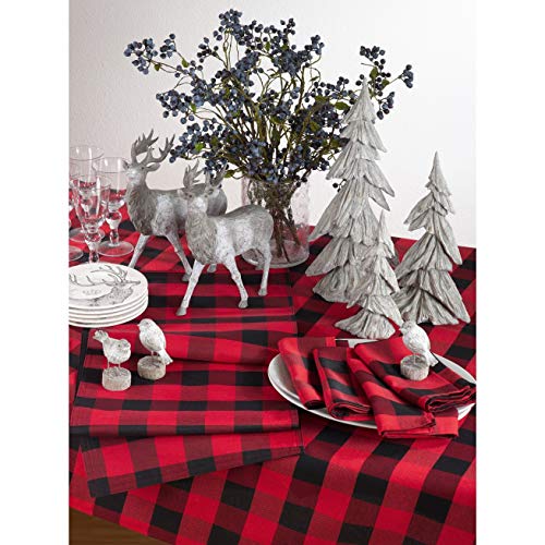 Buffalo Plaid Collection Classic Checked Cotton Blend Table Linens